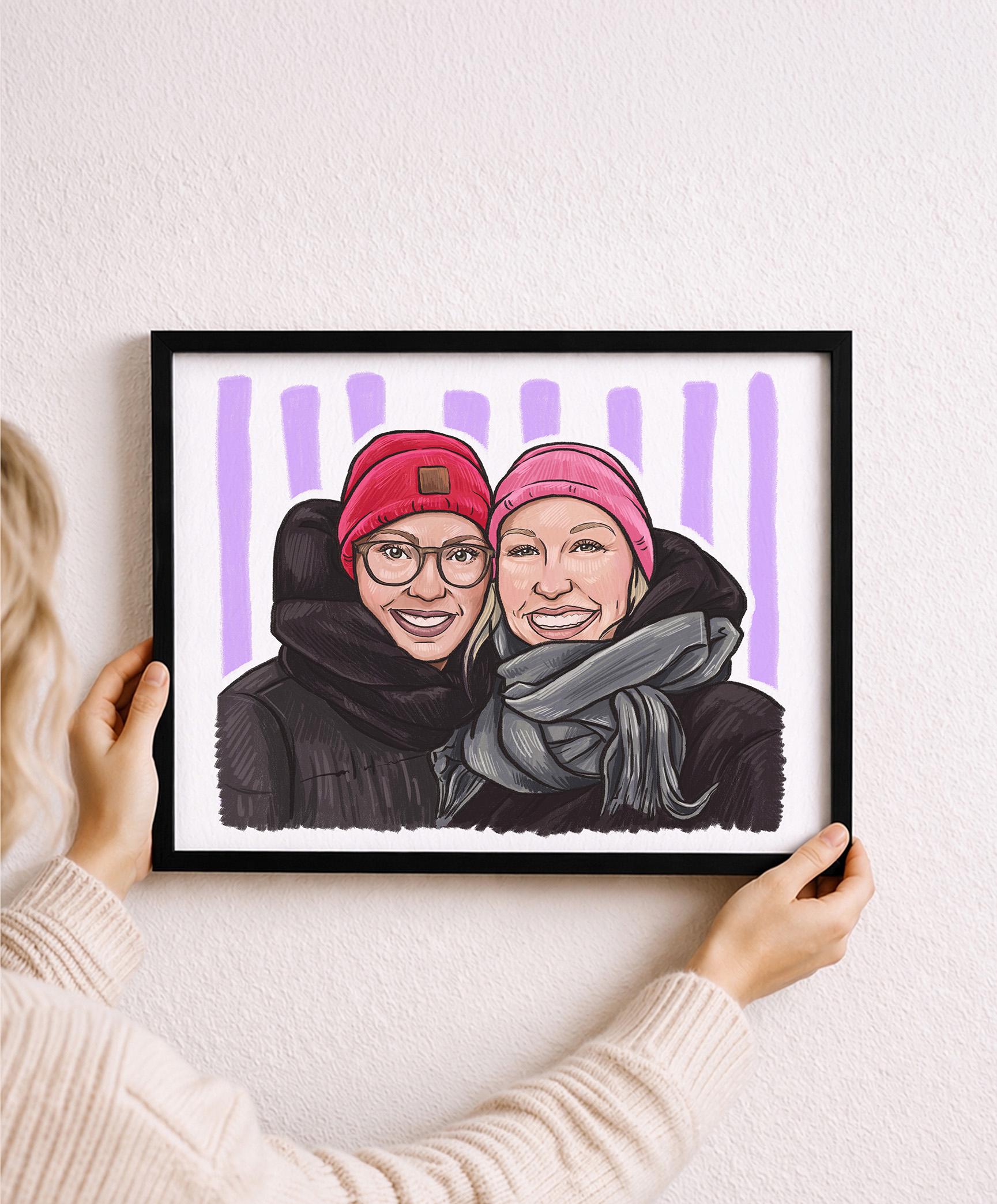 Custom Best Friend portrait example in Pastel Paint style