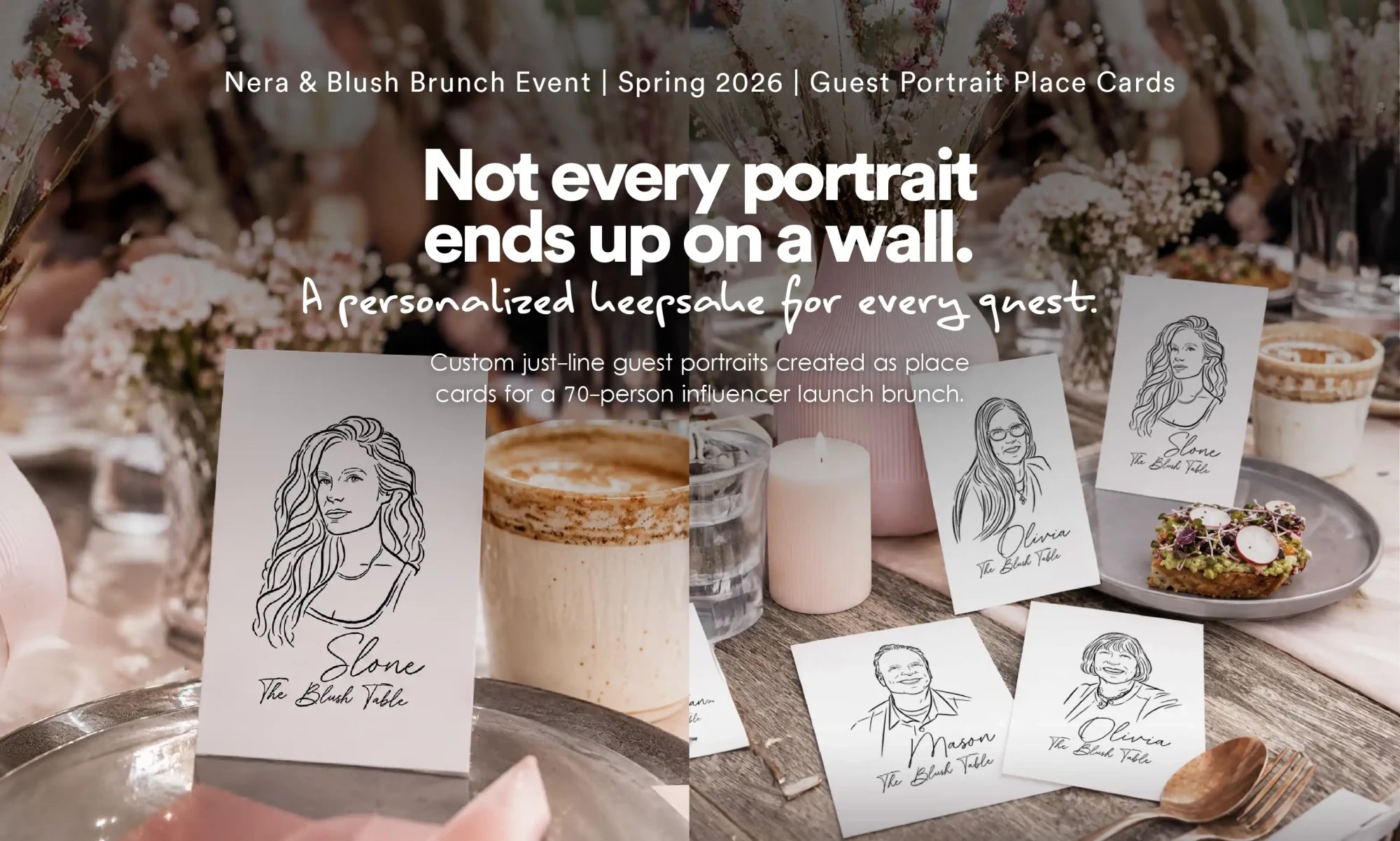 Guest portrait place card from Blush Brunch