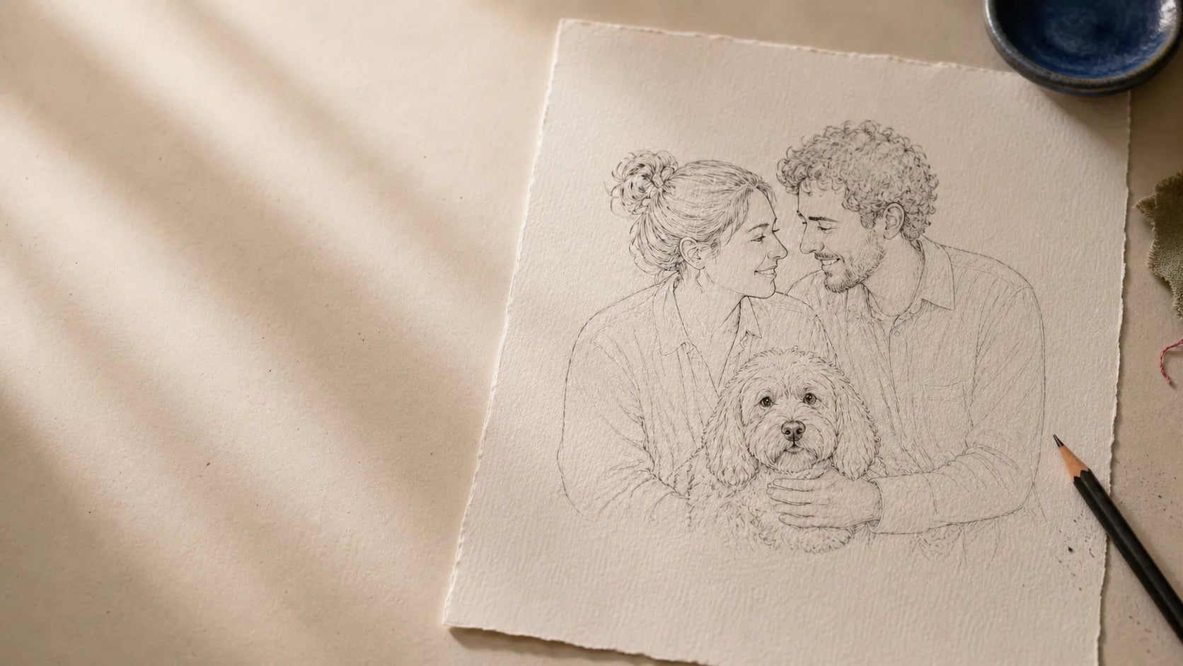 A finished hand-drawn portrait